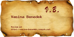 Vasina Benedek névjegykártya